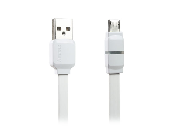 USB-кабель Remax Breathe Cable (microUSB, 1 м, плоский, белый)