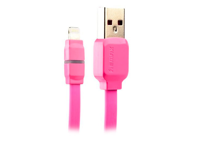 USB-кабель Remax Breathe Cable (Lightning, 1 м, плоский, розовый)
