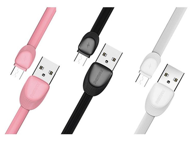 USB-кабель Remax Shell Cable (microUSB, 1 м, плоский, черный)