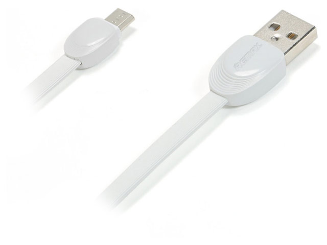 USB-кабель Remax Shell Cable (microUSB, 1 м, плоский, белый)