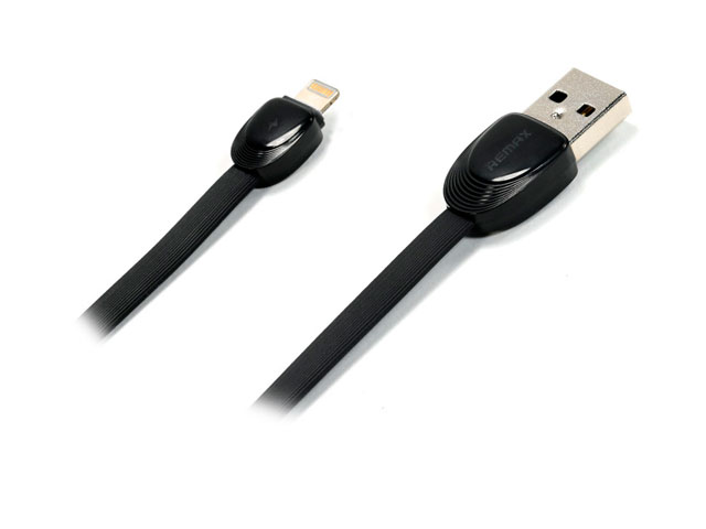 USB-кабель Remax Shell Cable (Lightning, 1 м, плоский, черный)