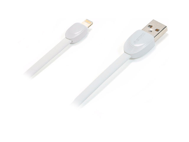 USB-кабель Remax Shell Cable (Lightning, 1 м, плоский, белый)