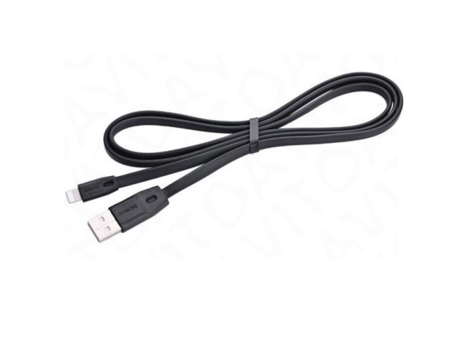 USB-кабель Remax Full Speed Data Cable (Lightning, 1.5 м, плоский, черный)