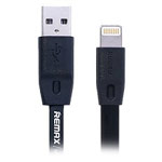 USB-кабель Remax Full Speed Data Cable (Lightning, 2 м, плоский, черный)