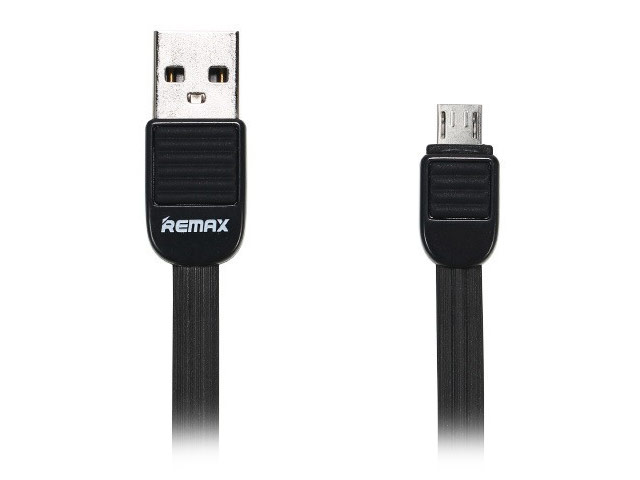 USB-кабель Remax Puff Cable (microUSB, 1 м, плоский, черный)