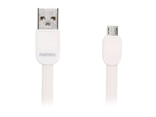 USB-кабель Remax Puff Cable (microUSB, 1 м, плоский, белый)