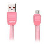 USB-кабель Remax Puff Cable (microUSB, 1 м, плоский, розовый)