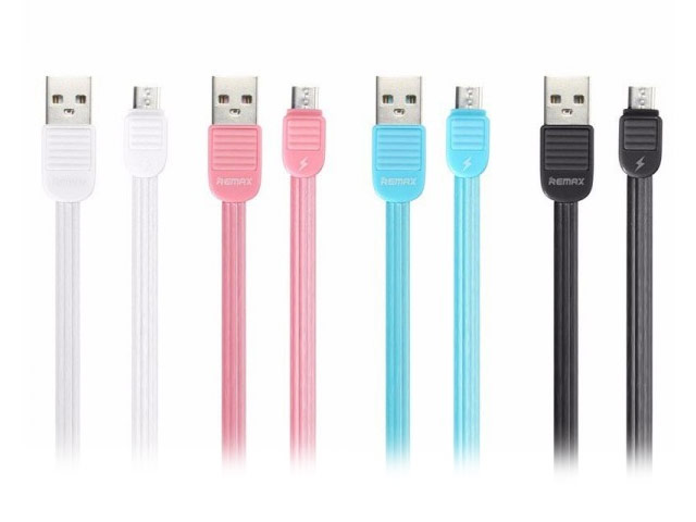 USB-кабель Remax Puff Cable (microUSB, 1 м, плоский, розовый)