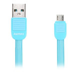 USB-кабель Remax Puff Cable (microUSB, 1 м, плоский, голубой)