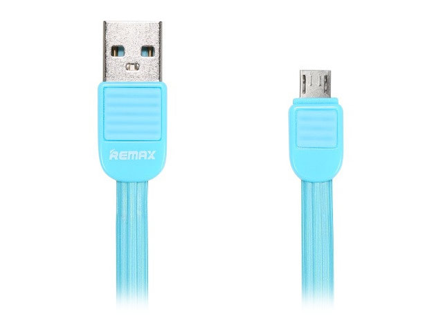 USB-кабель Remax Puff Cable (microUSB, 1 м, плоский, голубой)