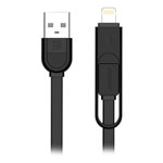 USB-кабель Remax Elegant Data Cable (Lightning, microUSB, 1 м, черный)