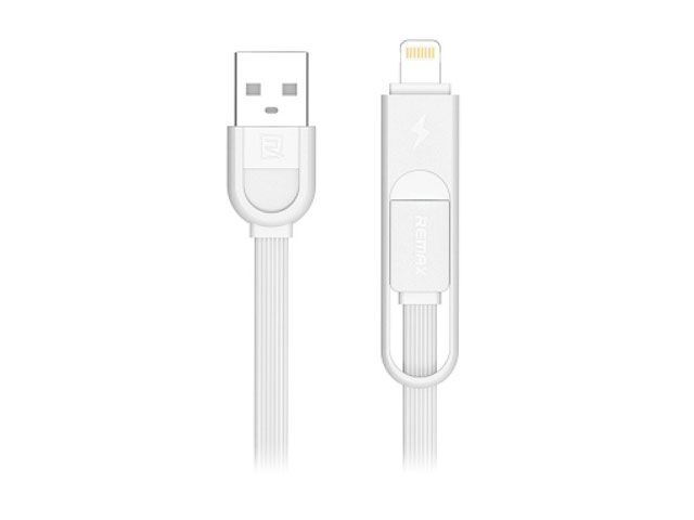 USB-кабель Remax Elegant Data Cable (Lightning, microUSB, 1 м, белый)