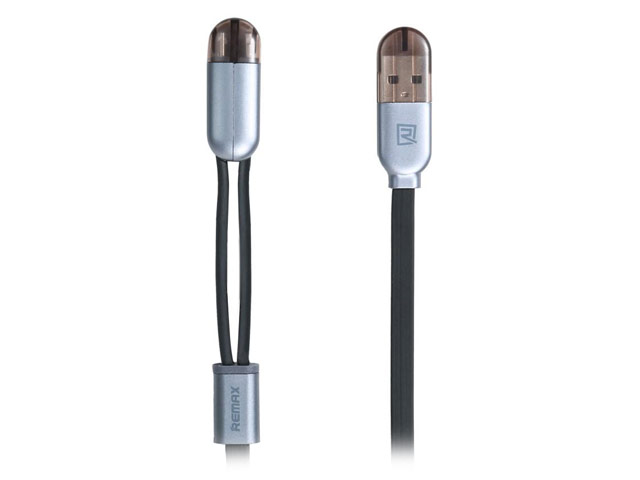 USB-кабель Remax Gemini 2-in-1 Cable (Lightning, microUSB, 1.5 м, черный)