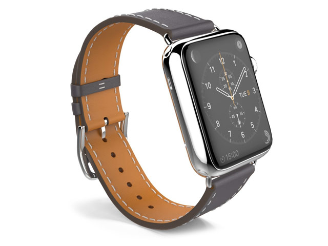Ремешок для часов Synapse Single Tour Band для Apple Watch (38 мм, серый, кожаный)