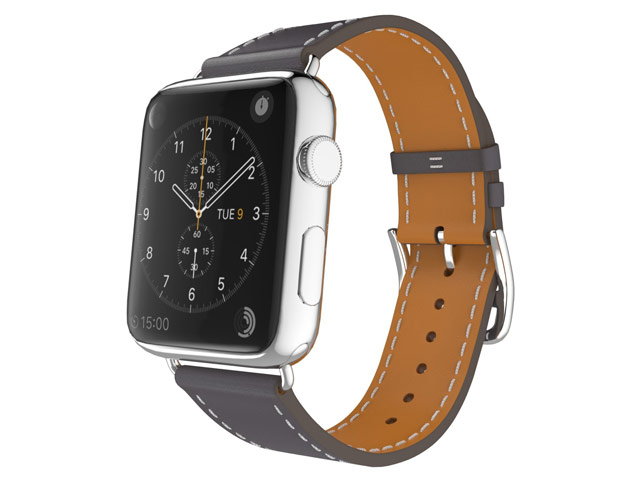 Ремешок для часов Synapse Single Tour Band для Apple Watch (42 мм, серый, кожаный)