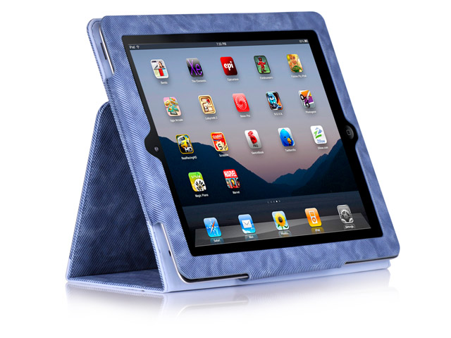 Чехол X-doria Dash Folio Denim case для Apple iPad 2/New iPad (фиолетовый, кожанный)