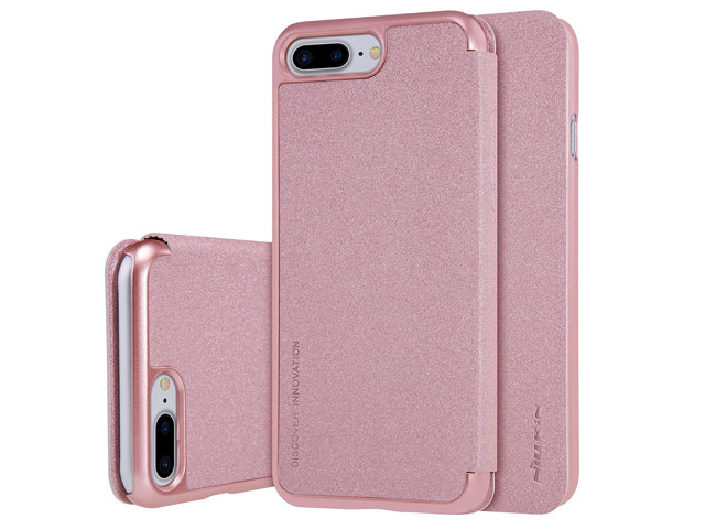 Чехол Nillkin Sparkle Leather Case для Apple iPhone 7 plus (розово-золотистый, винилискожа)