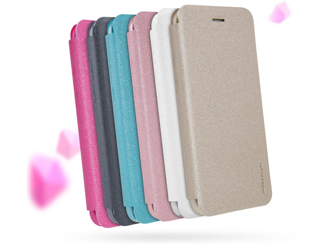 Чехол Nillkin Sparkle Leather Case для Apple iPhone 7 plus (розово-золотистый, винилискожа)
