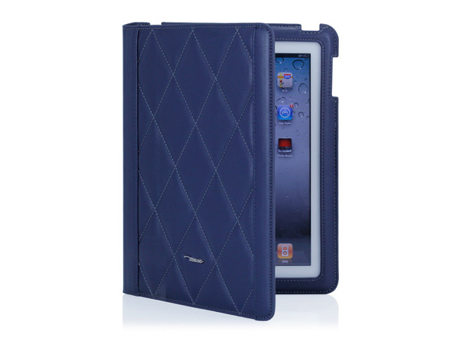 Чехол TS-Case Lattice Grain Case для Apple iPad 2/New iPad (синий, кожанный)