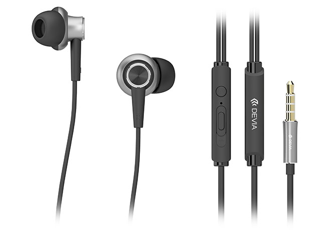 Наушники Devia Acorn T1 In-Ear Headphones (черные, пульт/микрофон, 20-20000 Гц)