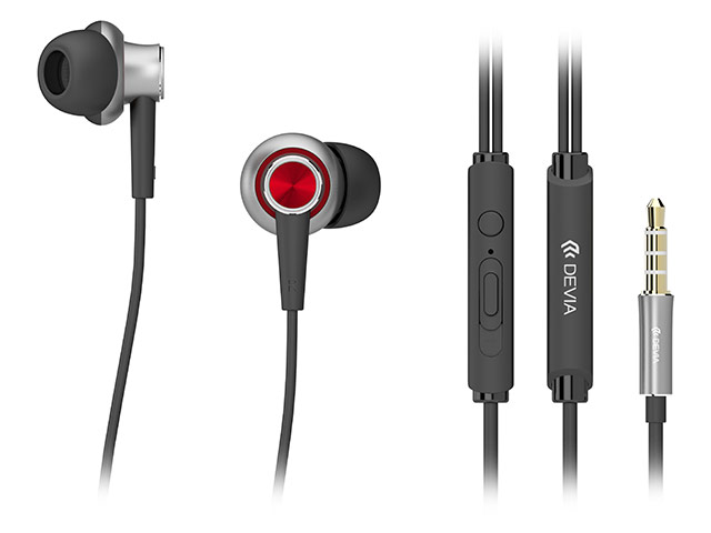Наушники Devia Acorn T1 In-Ear Headphones (красные, пульт/микрофон, 20-20000 Гц)