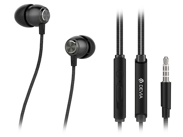 Наушники Devia Marron P1 In-Ear Headphones (черные, пульт/микрофон, 20-20000 Гц)