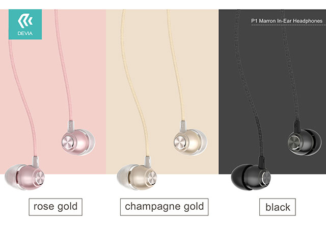 Наушники Devia Marron P1 In-Ear Headphones (золотистые, пульт/микрофон, 20-20000 Гц)