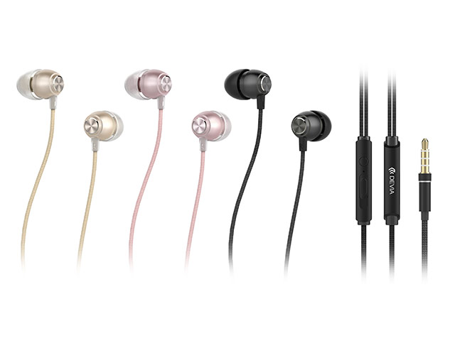 Наушники Devia Marron P1 In-Ear Headphones (золотистые, пульт/микрофон, 20-20000 Гц)