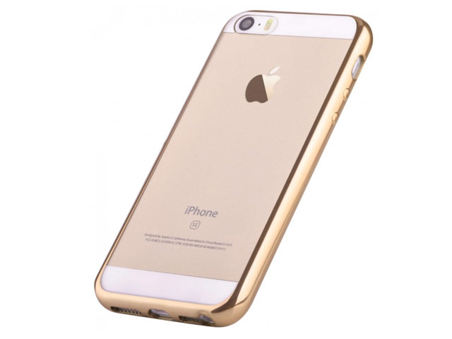 Чехол Devia Glitter case для Apple iPhone SE (золотистый, гелевый)