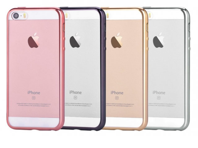 Чехол Devia Glitter case для Apple iPhone SE (золотистый, гелевый)