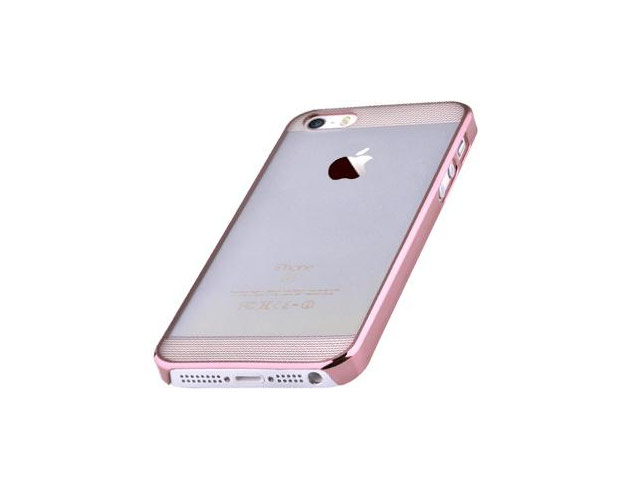 Чехол Comma Brightness для Apple iPhone SE (розово-золотистый, пластиковый)