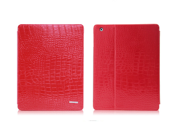 Чехол TS-Case Crocodile Grain Case для Apple iPad 2/New iPad (красный, кожа крокодила)