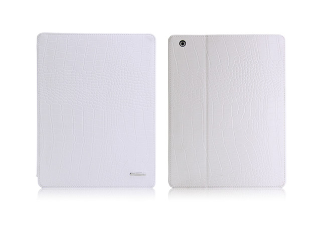 Чехол TS-Case Crocodile Grain Case для Apple iPad 2/New iPad (белый, кожа крокодила)