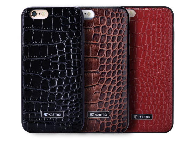 Чехол Comma Croco Leather case для Apple iPhone 6S (черный, кожаный)