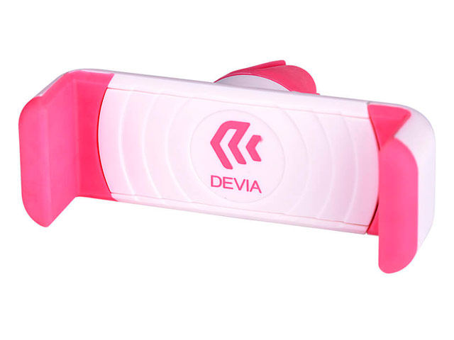 Автомобильный держатель Devia Car Air Vent Holder универсальный (белый/розовый)