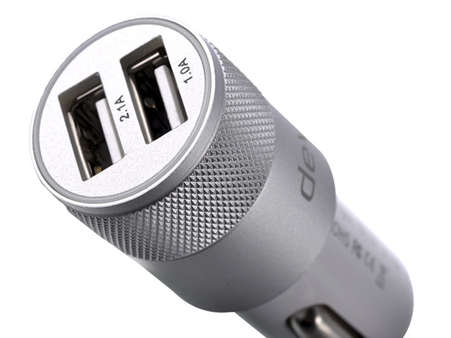 Зарядное устройство Devia Joy Dual Port Car Charger универсальное (автомобильное, 3.1A, 2xUSB, серебристое)