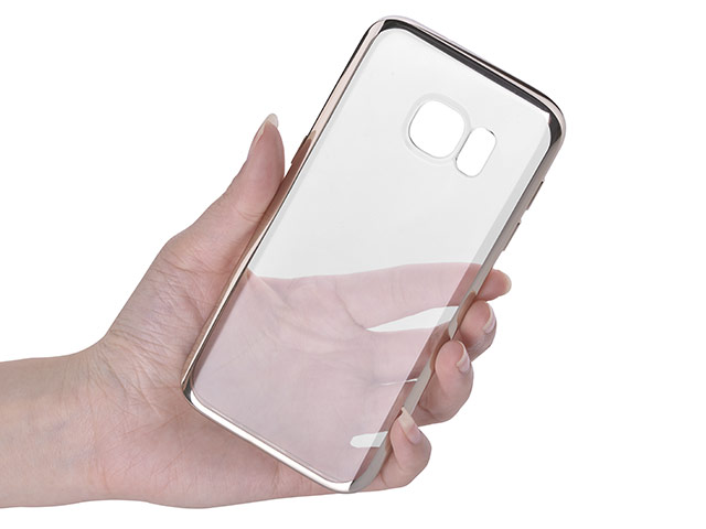 Чехол Devia Glitter case для Samsung Galaxy S7 edge (серебристый, гелевый)