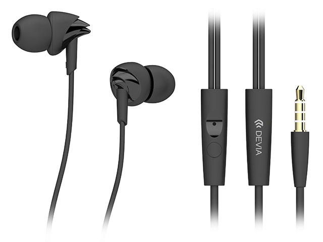 Наушники Devia Ripple D1 In-Ear Headphones (черные, пульт/микрофон, 20-20000 Гц)