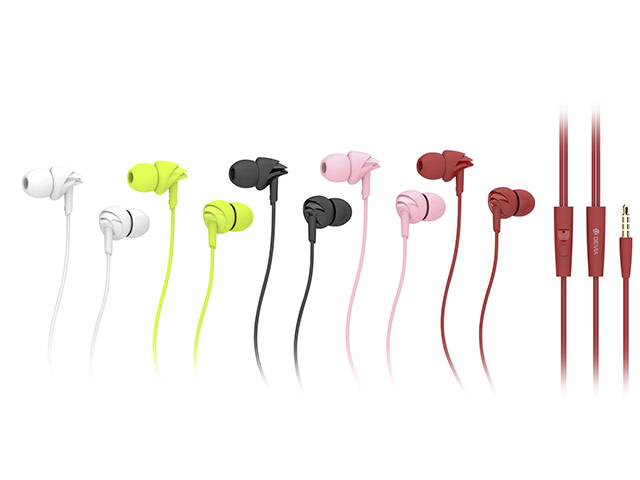 Наушники Devia Ripple D1 In-Ear Headphones (розовые, пульт/микрофон, 20-20000 Гц)