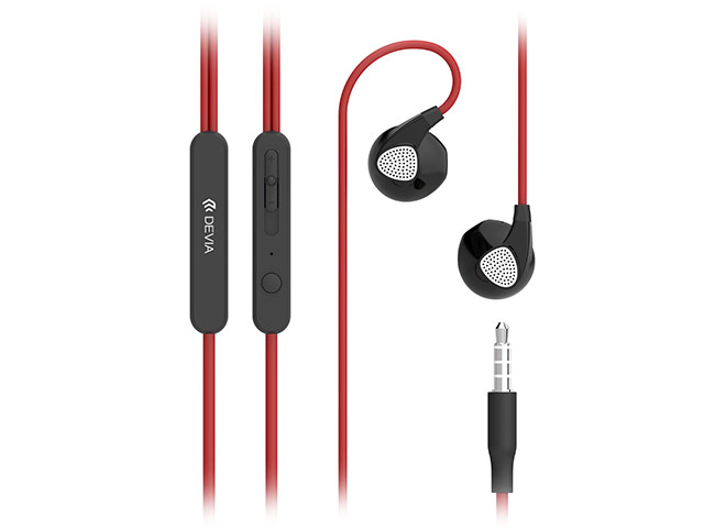 Наушники Devia Ripple D2 In-Ear Headphones (красные, пульт/микрофон, 20-20000 Гц)
