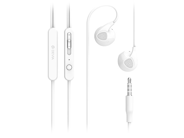 Наушники Devia Ripple D2 In-Ear Headphones (белые, пульт/микрофон, 20-20000 Гц)