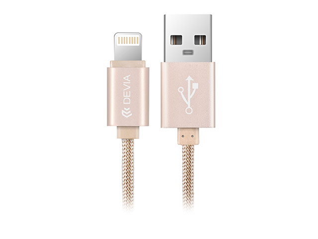USB-кабель Devia Fashion Cable универсальный (Lightning, MFi, 1.2 метра, розово-золотистый)