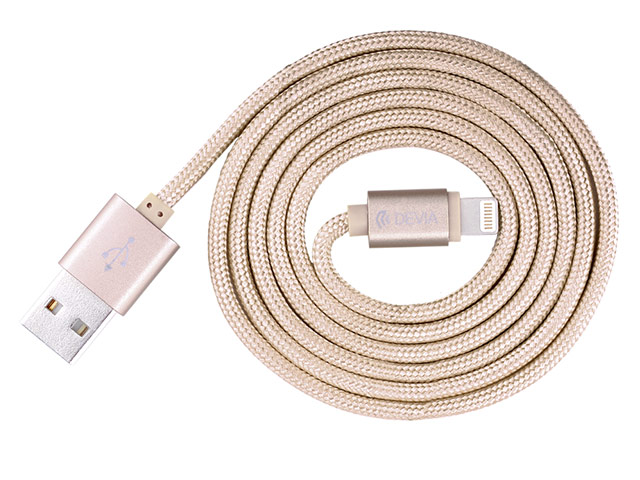 USB-кабель Devia Fashion Cable универсальный (Lightning, MFi, 1.2 метра, розово-золотистый)