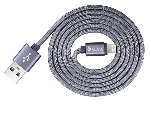 USB-кабель Devia Fashion Cable универсальный (Lightning, MFi, 1.2 метра, темно-серый)