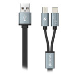 USB-кабель Devia Magnet 2-in-1 Cable универсальный (Lightning, microUSB, 1.2 метра, черный)