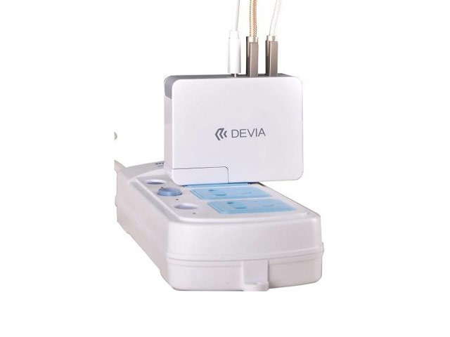 Зарядное устройство Devia Valet Duo Power Adapter универсальное (сетевое, 5.4A, 2xUSB, USB Type C, белое)