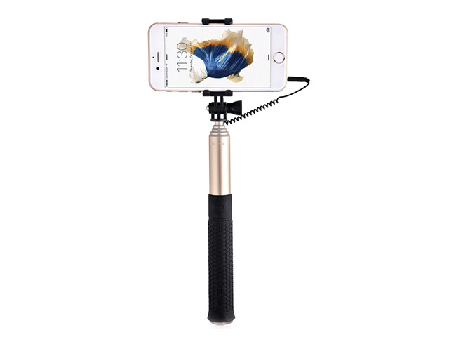 Монопод Devia iStyle Selfie Stick универсальный (золотистый, проводной)