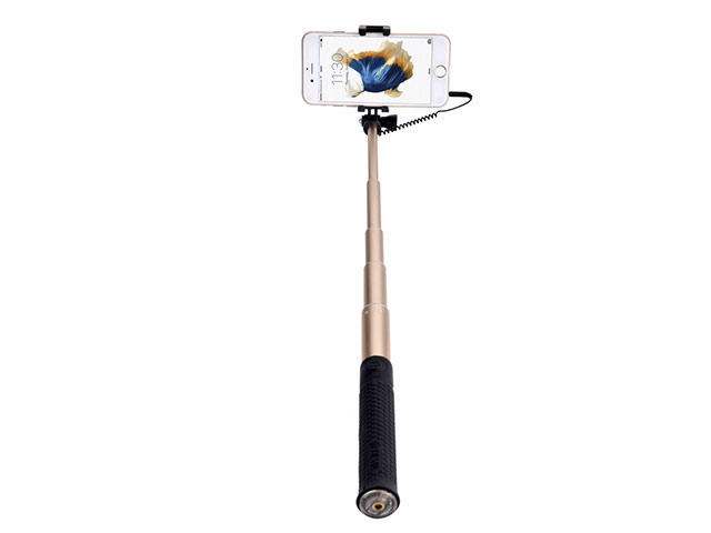 Монопод Devia iStyle Selfie Stick универсальный (золотистый, проводной)