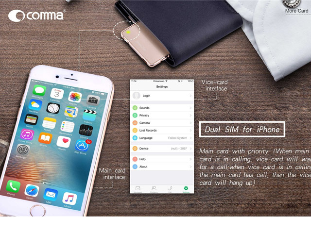 Адаптер Comma MoreCard Dual SIM for iPhone универсальный (серебристый)