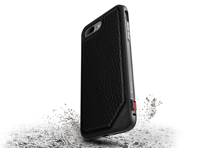 Чехол X-doria Defense Lux для Apple iPhone 7 plus (Black Leather, маталлический)
